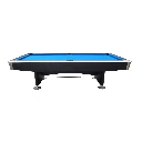 Pooltafel met blauw laken, zijaanzicht - Pooltafel 8ft Buffalo Pro II