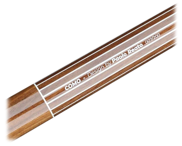 Detail van de Como met de opdruk van de ontwerper - Longoni Como Reato