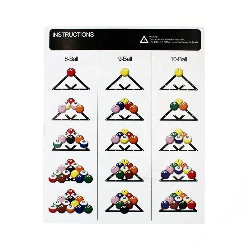 Opstellingskaart voor 8-ball, 9-ball en 10-ball - Driehoek Magick Rack 57.2mm