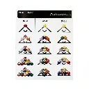 Opstellingskaart voor 8-ball, 9-ball en 10-ball - Driehoek Magick Rack 57.2mm