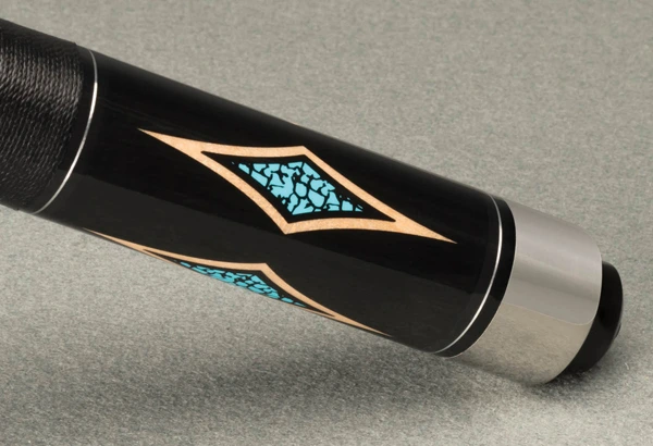 Keu met turkoois ruitmotief en wikkeling - McDermott Star S17 Zwart Maple met overlay points