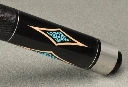 Keu met turkoois ruitmotief en wikkeling - McDermott Star S17 Zwart Maple met overlay points