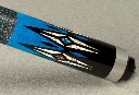 Detail van blauwzwart inlegwerk met wikkeling - McDermott Star S85 Blauw Maple met prongs