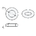 Maattekening van een ring, diameter 27,5 mm, dikte 11 mm - Vervangrubber ring golfbiljart B.G.B.