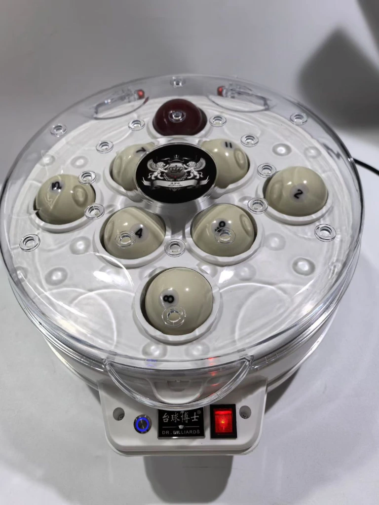 Ballenpoetsmachine van bovenaf, met doorzichtige schijf - Mr. Billiards wisselbare schijf carambole, golfbiljart, Russian