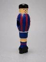Tafelvoetbalpop, roodblauw gestreept - Speler Mannetje Jupiter Custom
