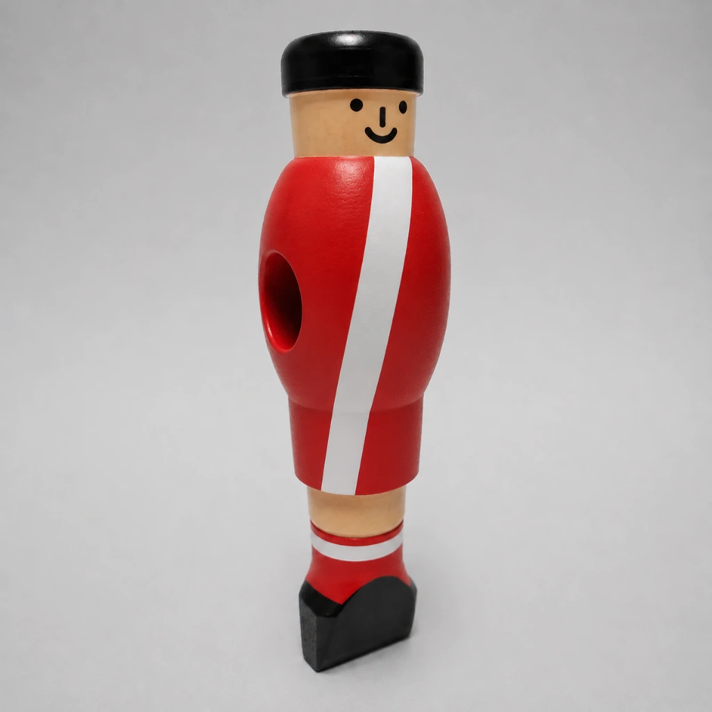 Tafelvoetbalpop, rood met witte streep - Speler Mannetje Jupiter Custom