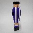 Tafelvoetbalpop, paarswit gestreept - Speler Mannetje Jupiter Custom