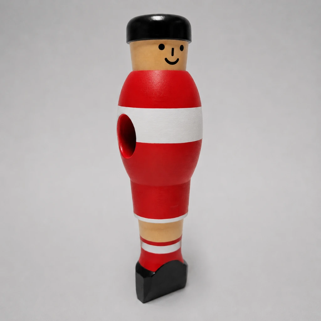 Tafelvoetbalpop, rood met witte band - Speler Mannetje Jupiter Custom