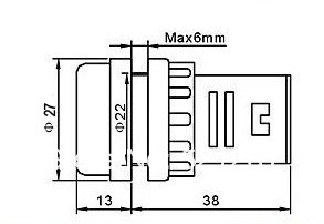 Led Power Indicator Rood 220V