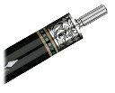 Detail van de gegraveerde joint op zwart - Longoni Ogiva