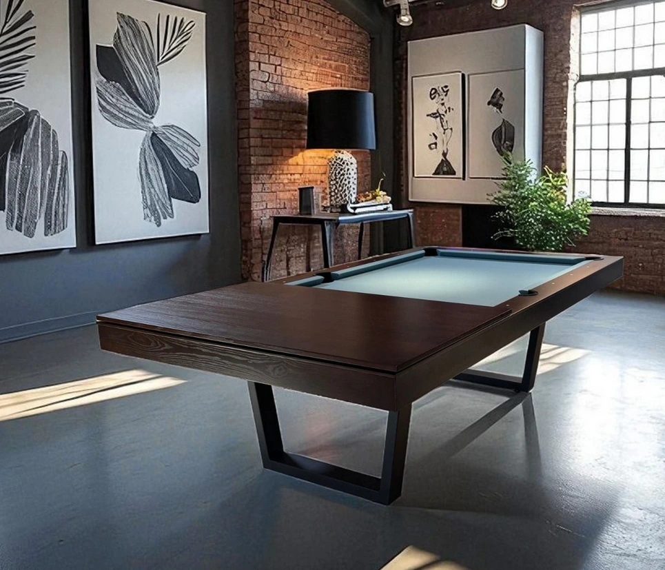 Eettafel-biljart in een woonkamer - Pooltafel / eettafel Buffalo Harlem
