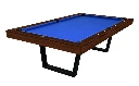 Pooltafel met blauw laken en houten rand - Pooltafel / eettafel Buffalo Harlem