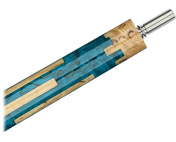 Close-up van blauw-esdoorn keu-achterstukken - Longoni Evoluzione Sky