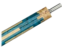 Close-up van blauw-esdoorn keu-achterstukken - Longoni Evoluzione Sky