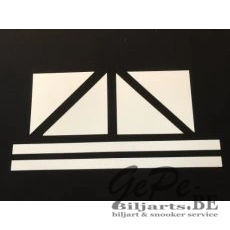 Formica hoeken en latten speelveld